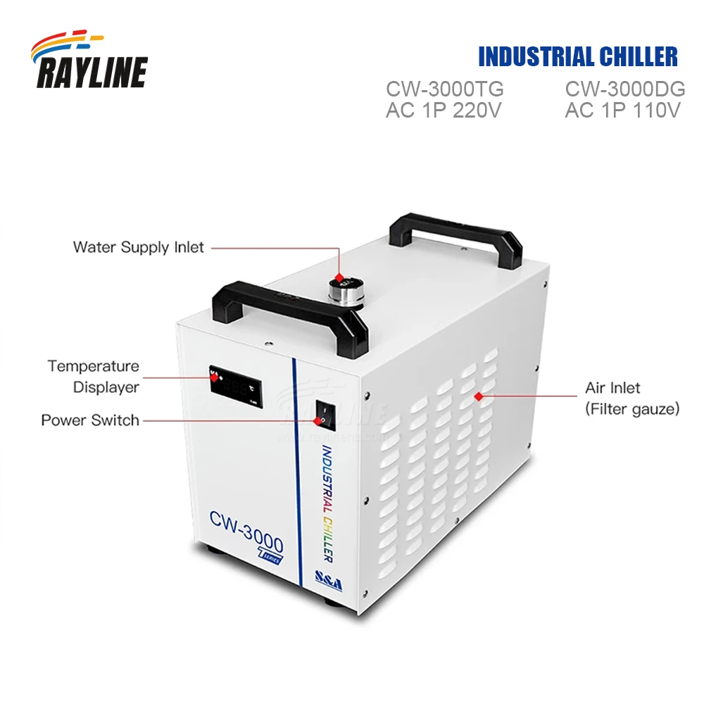 Промышленный охладитель воды S&A CW-3000/5000/5200/6000/6100 AB BN для охлаждения гравировального станка CO2 DG110V TG220V