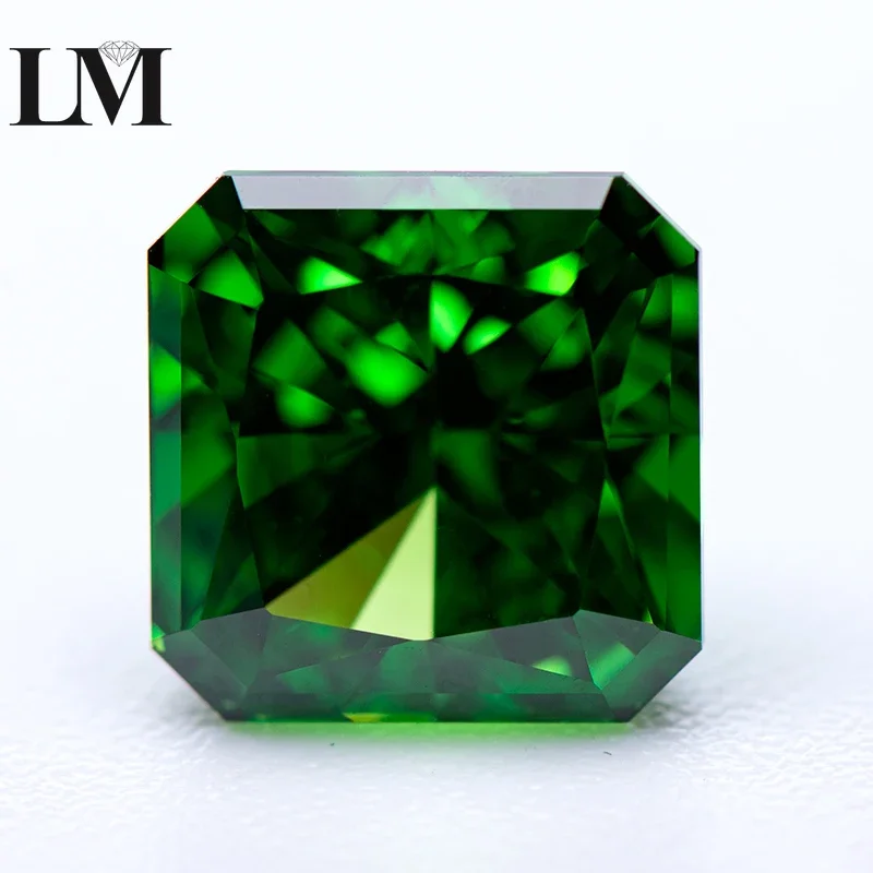 

Cubic Zirconia Asscher Shape Emerald Color 4k Crushed Ice Cut Top Grade Synthetic Cz Gemstone For High Quality Jewelry Making