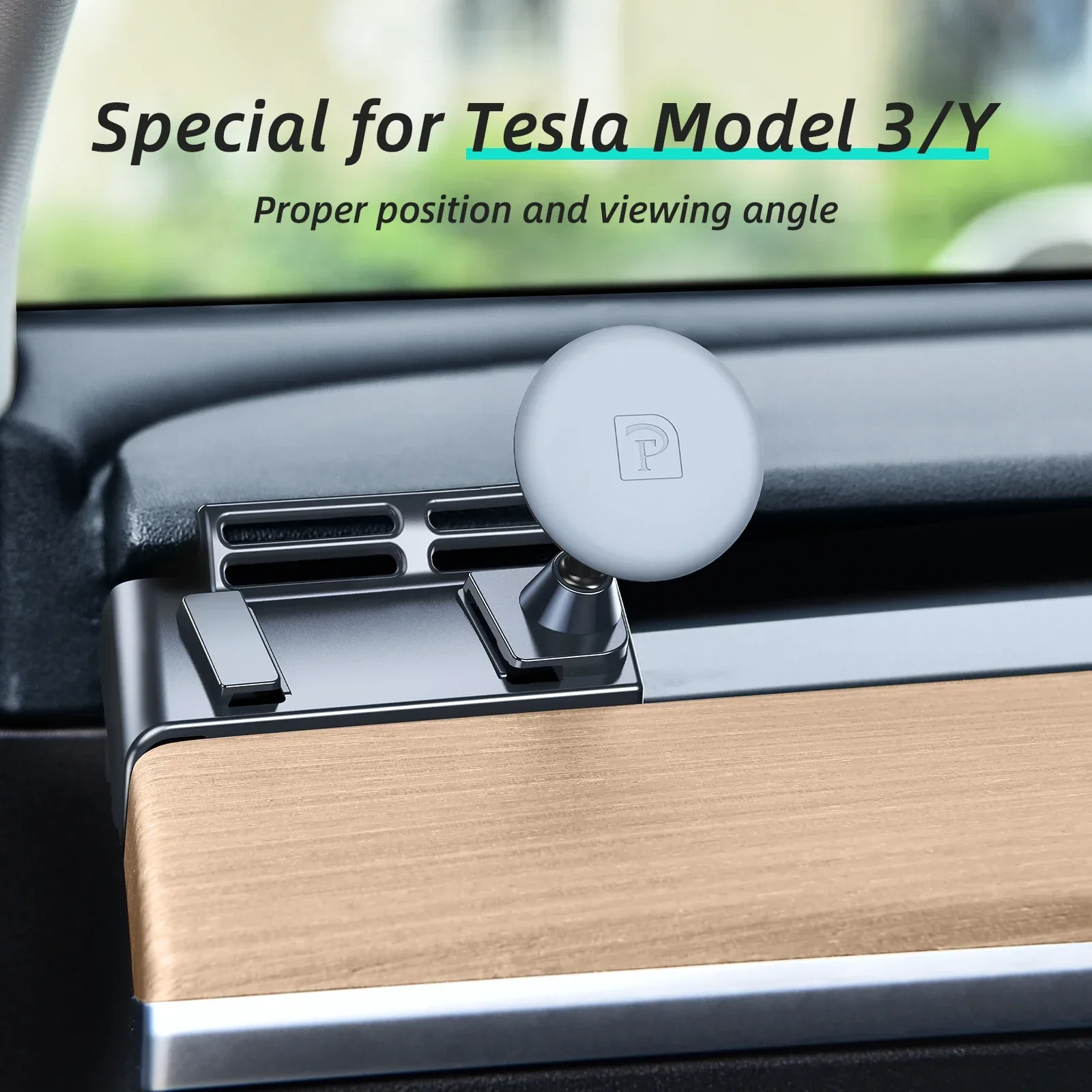 Eary for Tesla Phone Mount for Tesla Model 3/Y Accessories with MagSafe Magnetic Stand Dashboard Vent Holder for iPhone Samsung