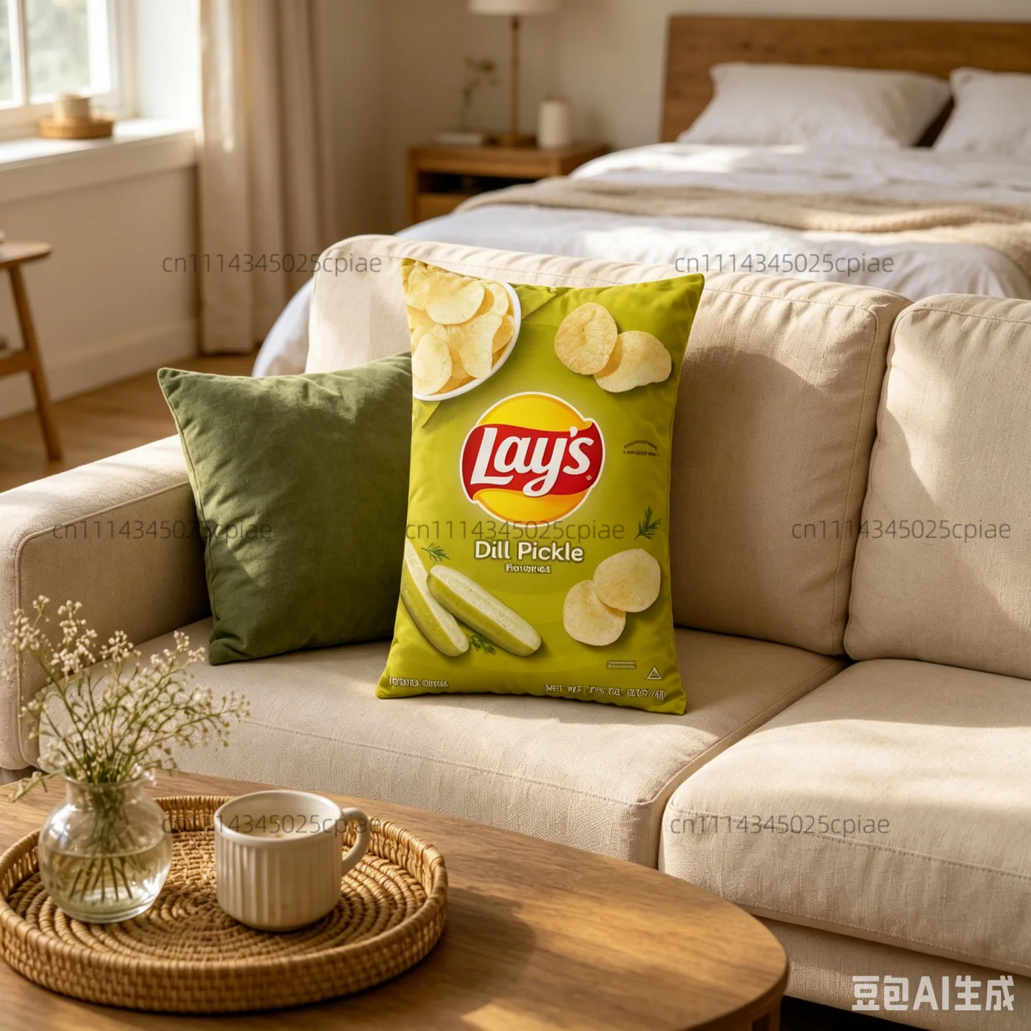 Unique Funny Cushion Cover Lay's Chips Pillow Case Bedroom Sofa Pillow Cover Car Office Seat Pillowcase 40X60CM Snack Pillowcase