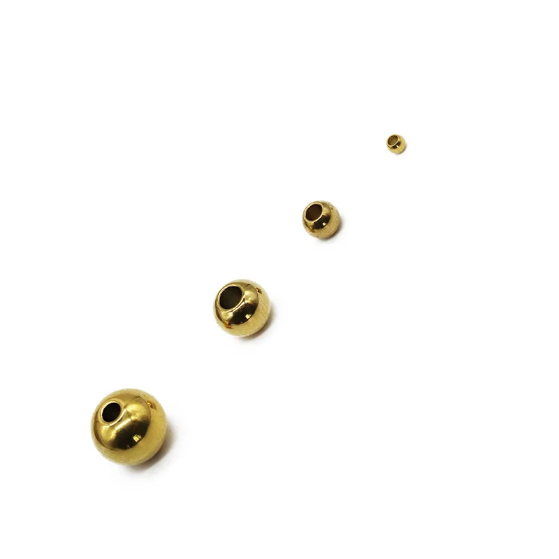 Stainless Steel 3 4 5 6 8mm Gold Black Plated Spacer Beads 1.5 2mm Hole Charm Loose Beads DIY Bracelets Beads for Jewelry Making