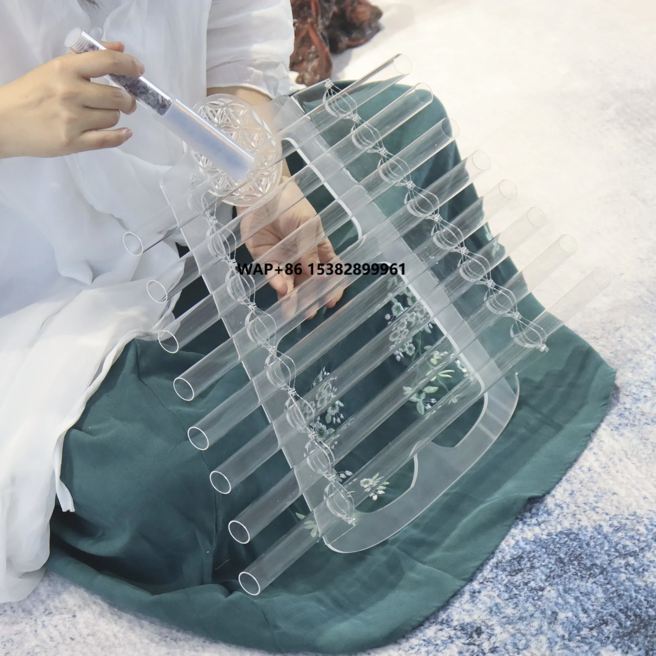 ZHQH Best Price Sound Healing Crystal Singing Harp with Stand Chakra Notes Crystal Harp Musical Instrument With Carry Case