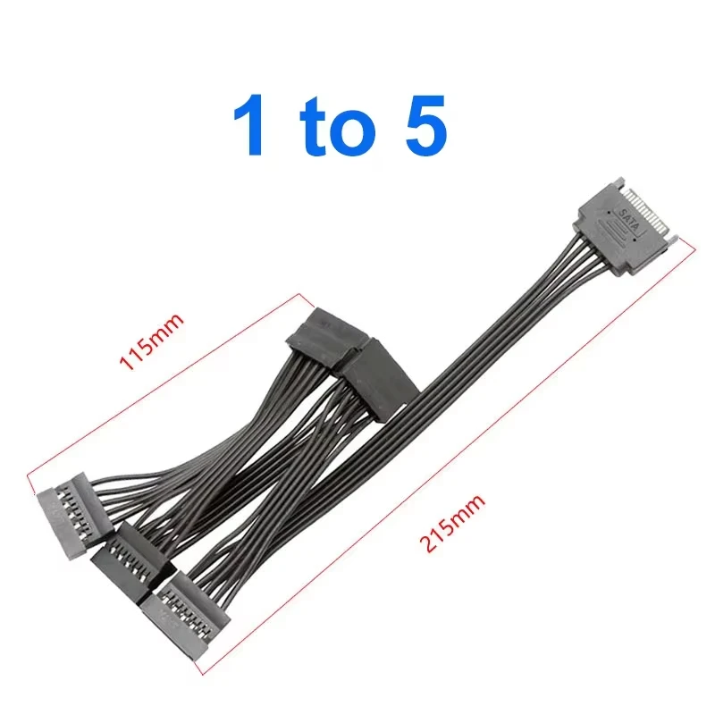 15 Pin Festplatte Stromkabel 1 Stecker auf 3/4/5/6 Buchse Splitter Adapter SATA Power Festplatte Verlängerung für DIY PC Sever