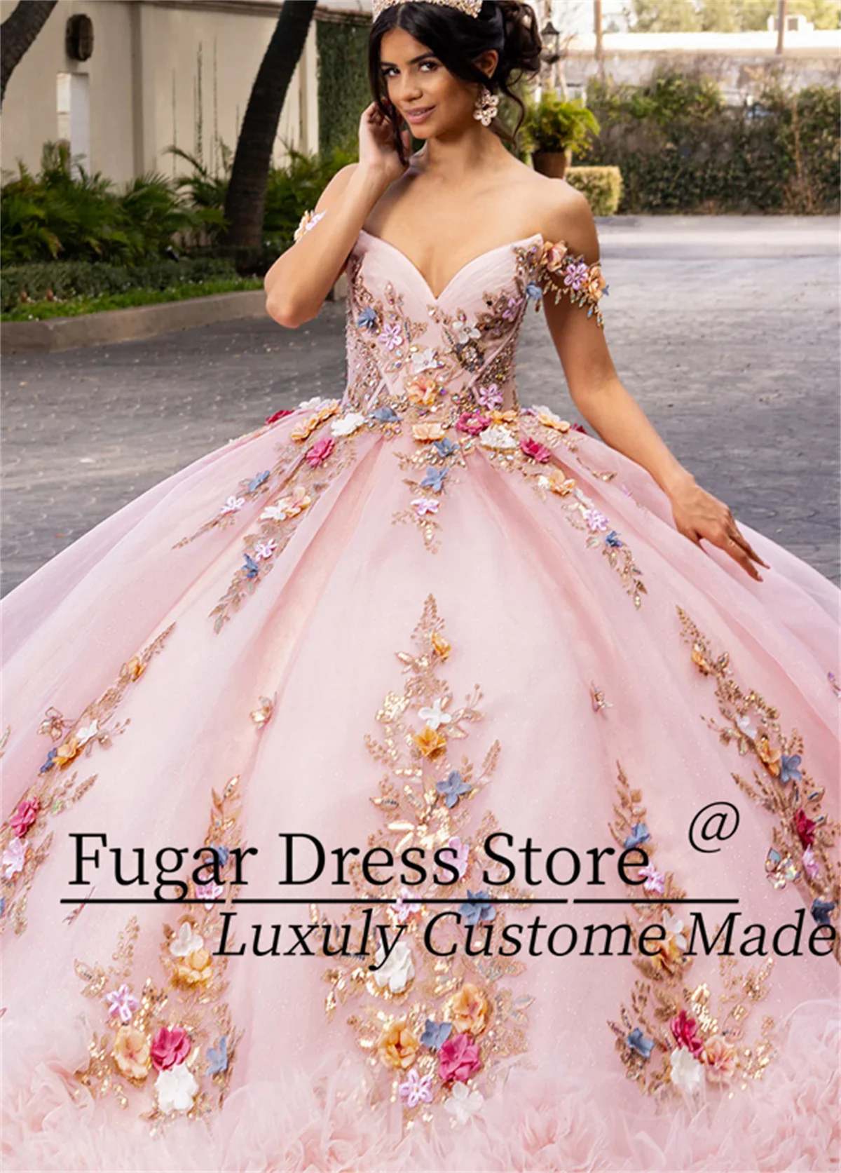 Personalizado rachel allan quinceanera vestidos multi color3dflowers brilhantes lantejoulas bordados vestidos de baile de 15 quinceañer