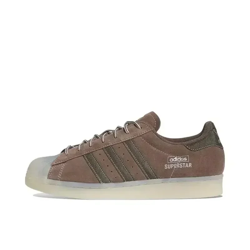 Adidas Superstar 'Earth Strata Olive' IE4728 Non-slip Wear-resistant Low-top SneakersShoes