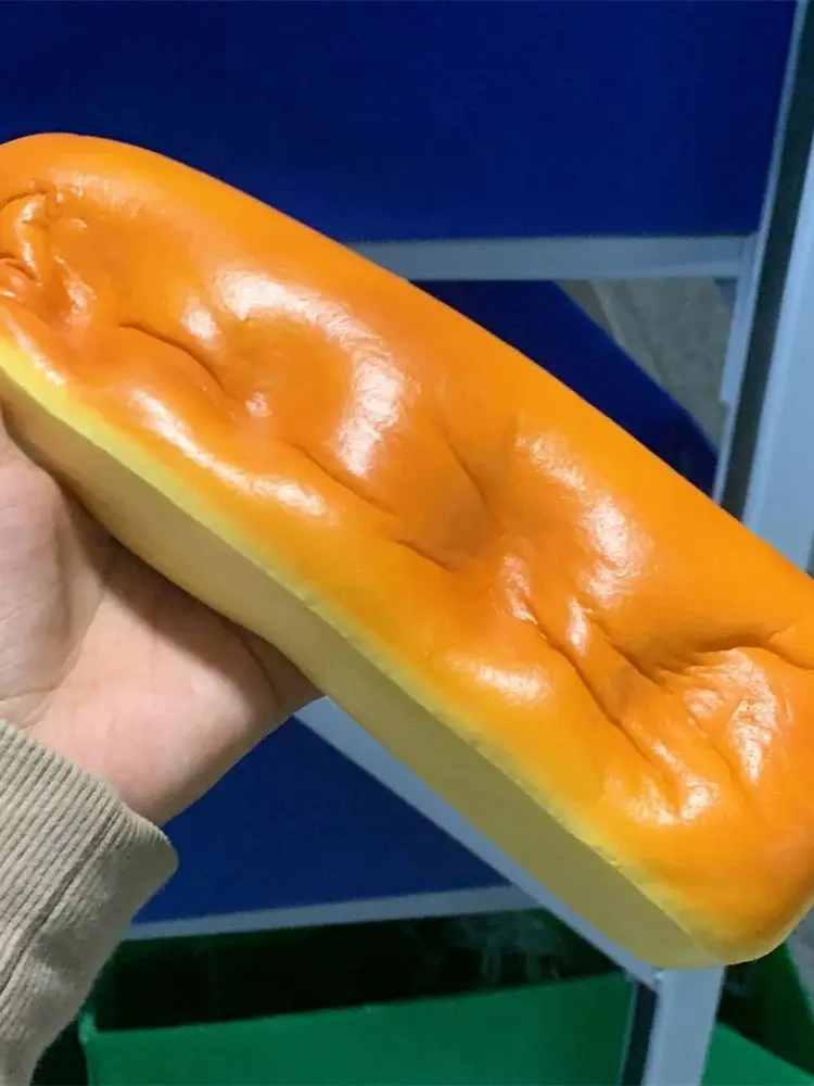 Finger Sticky 10x2.3inch Rectangular Cheese Sponge Fluff Cake Model Mousse Texture Soft Comfortably Thick Slow Bouncing Squishy