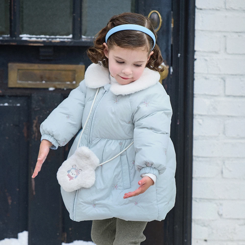Dave Bella Girl Hooded Jacket Puffer Children's Winter Coat Down Outerwear Carnival Costume 4 to 6 Years Warm Snowsuit DB4264303