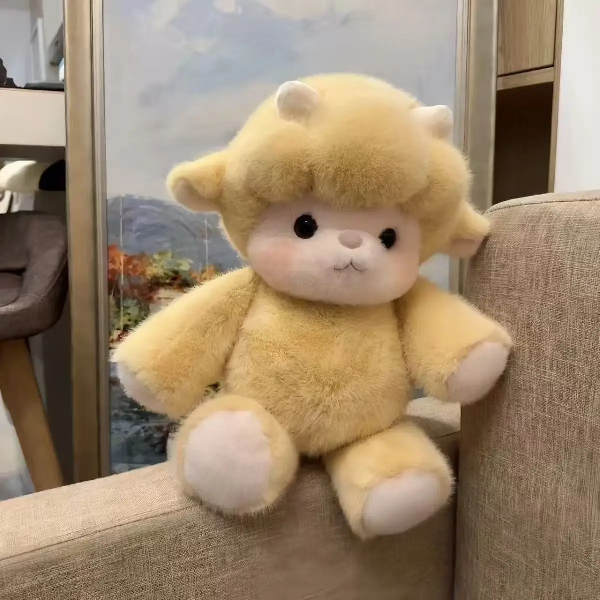 Adorable Highland Cattle Plush Toy 45cm - Huggable Running Cow Stuffed Animal Made with Premium Soft Fabric, Soothing Companion