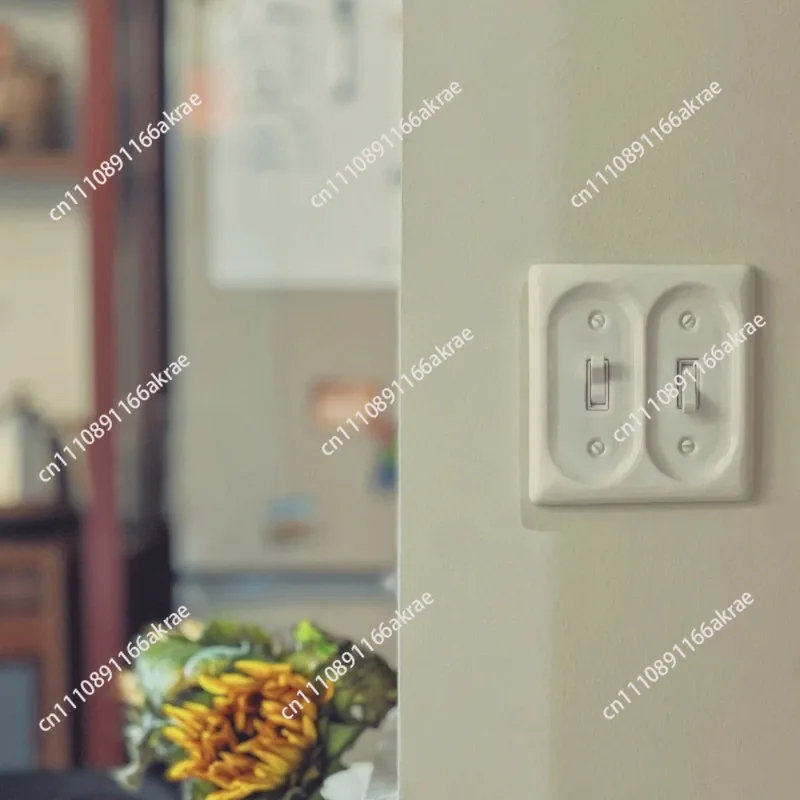 for  Retro Ceramic White Switch Socket 120 Type Double Opening Lever Single Control Dual Control