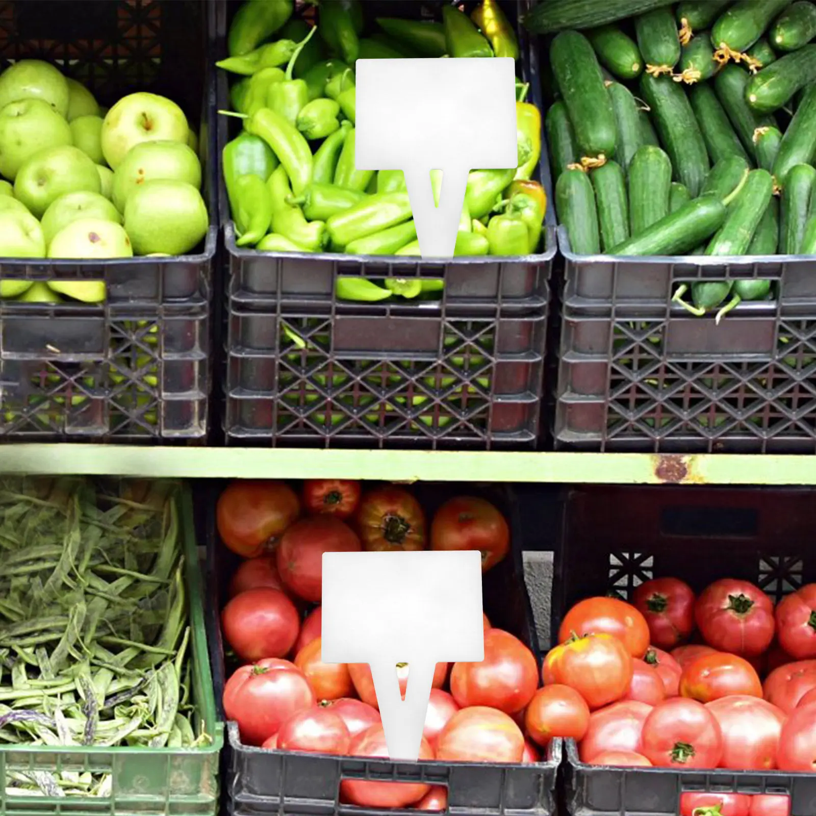 

2Pcs Acrylic Waterproof Price Label Board Smooth Wipe-Off Reusable Stake Sign for Supermarket Kitchen Pantry Retail Store