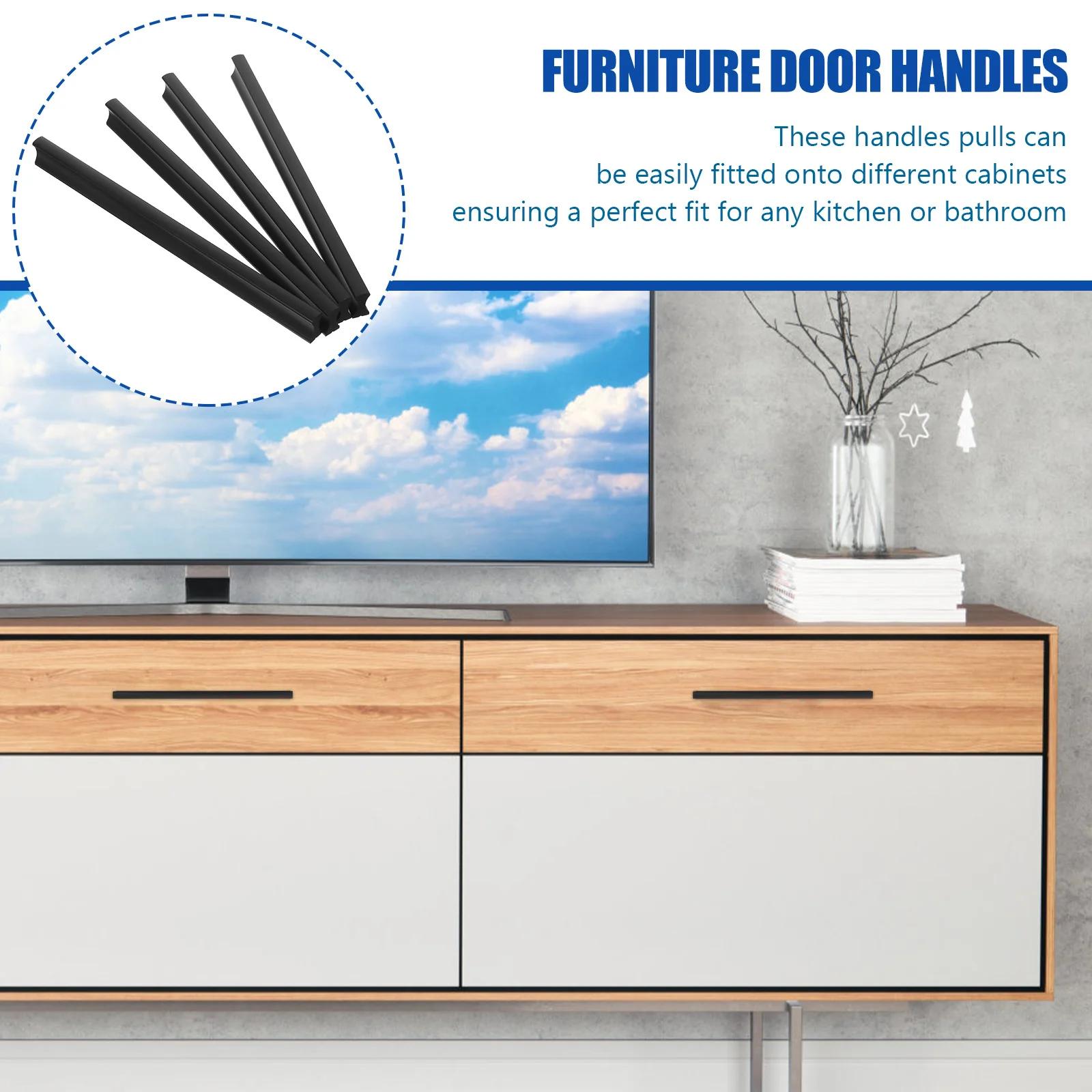 

4Pcs Rust-Resistant Cabinet Hardware Easy Install Drawer Pulls for Kitchen Bathroom Dresser Cabinet Hardware Drawer Pulls