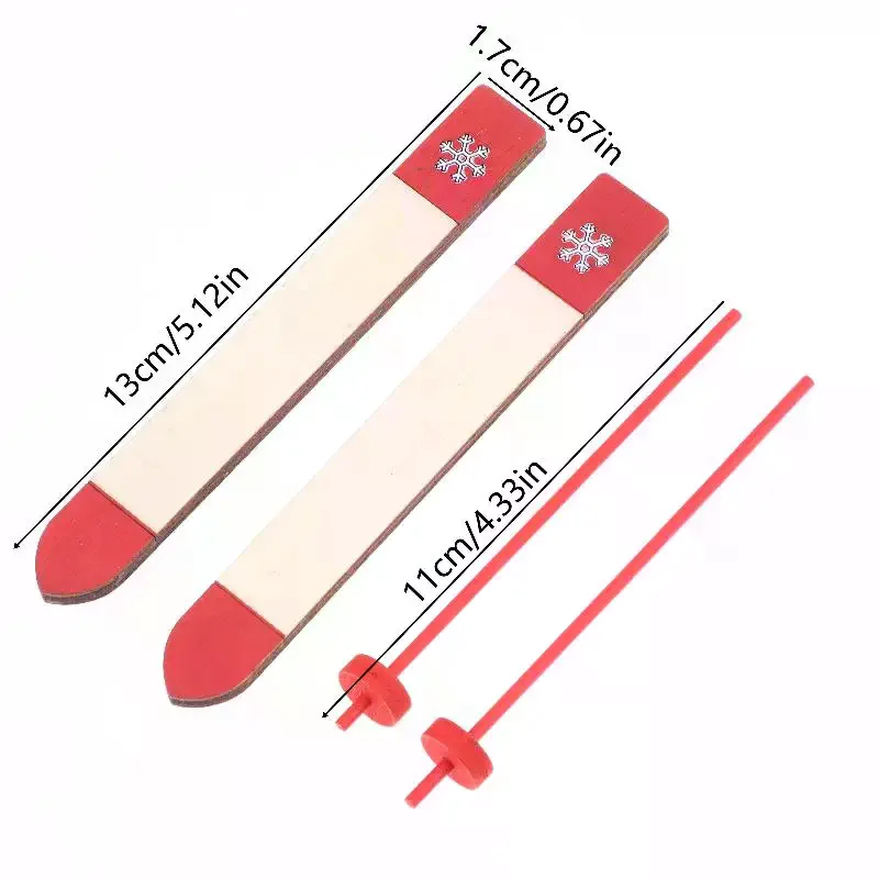 1/12 Poppenhuis Mini Houten Slee Model Poppenhuis Kerst Scène Decoratie Poppenhuis Accessoires Fantasiespel Speelgoed