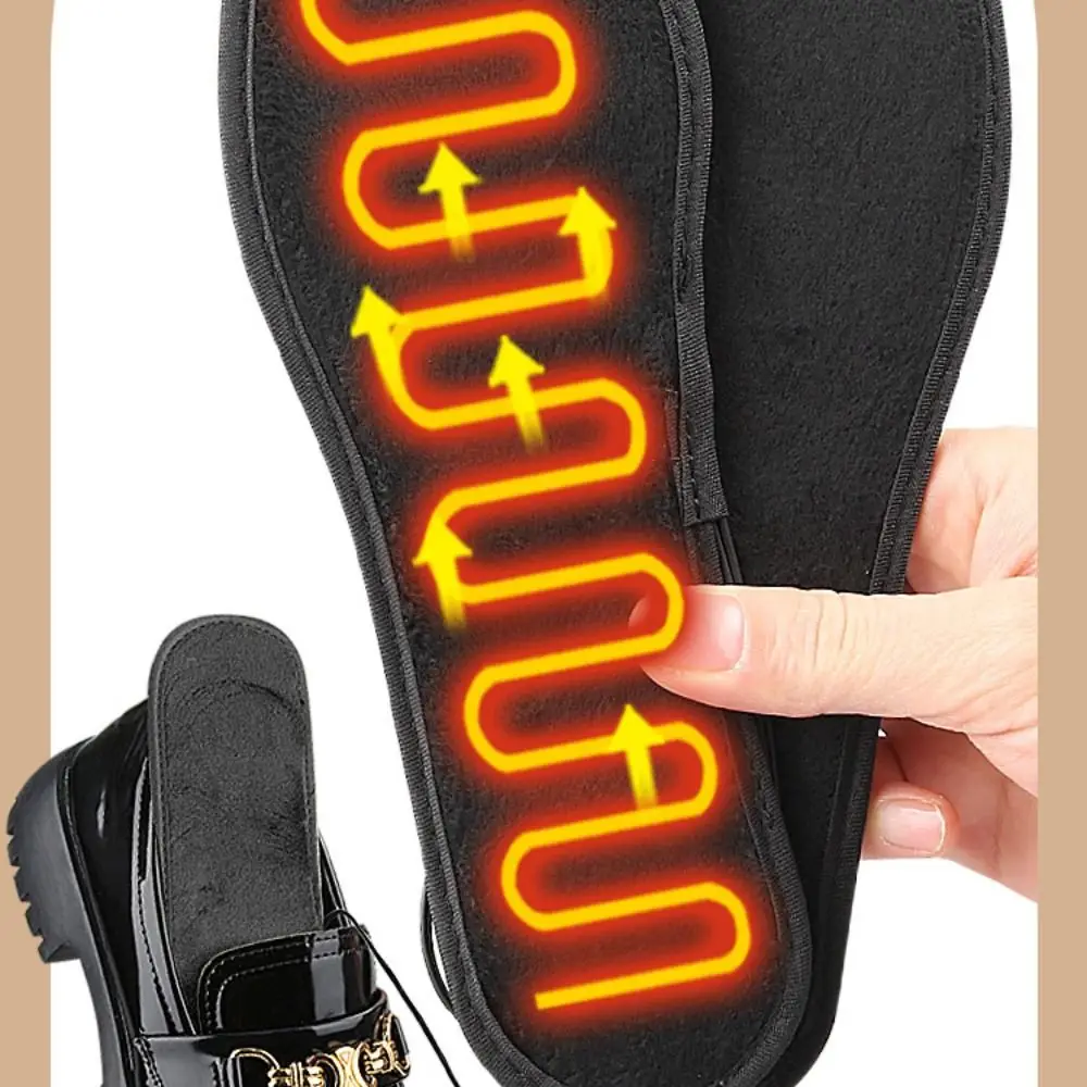New Short Velvet USB Heating Insoles Soft Keep Warm Heated Shoes Universal Warm Shoeinsole Men Women