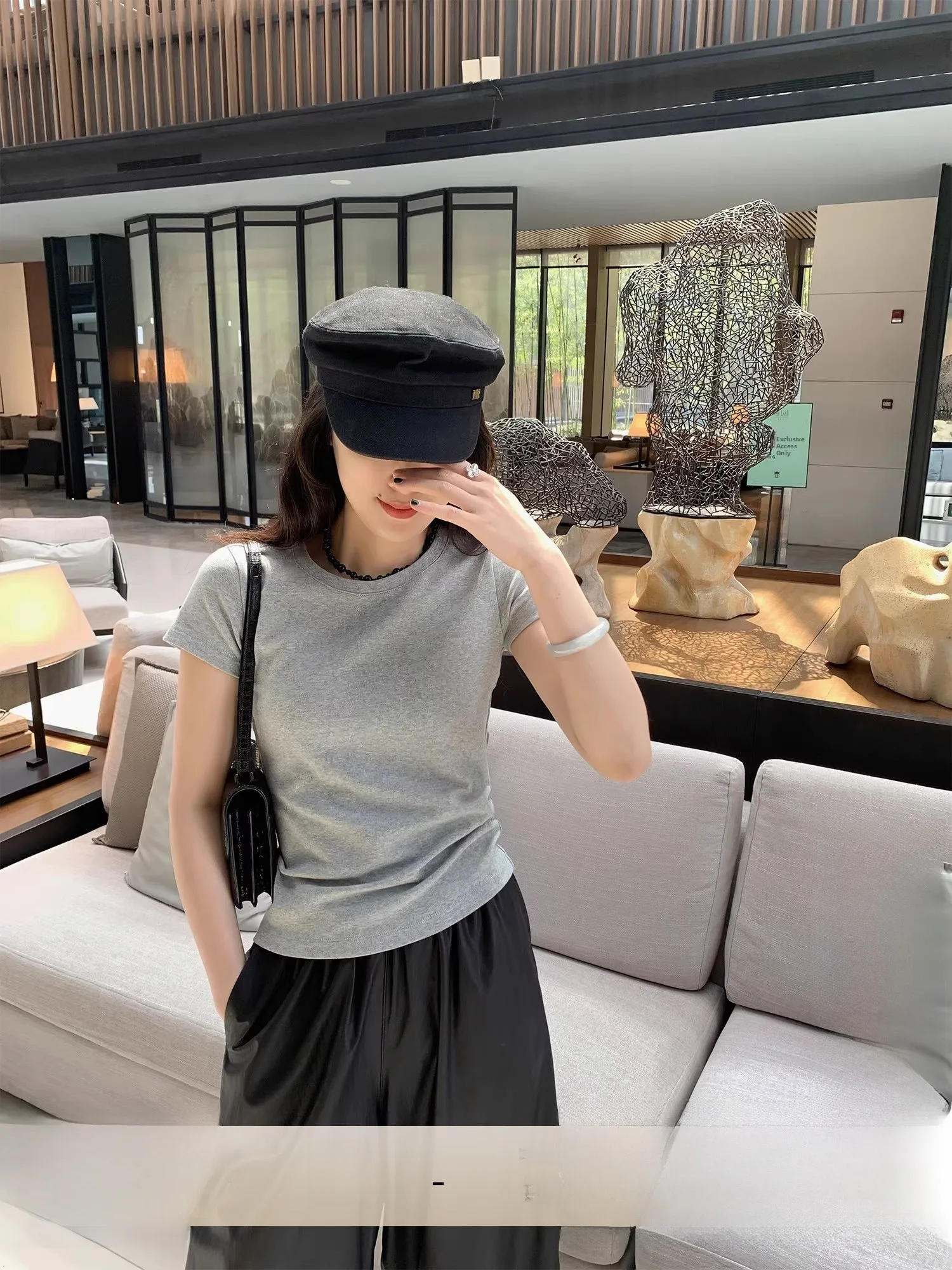 

Женская футболка из хлопка премиум-класса Ne ort Sve Slim Fit Base irt, внутренняя одежда для поездок на работу, цвет лета 2025 г.