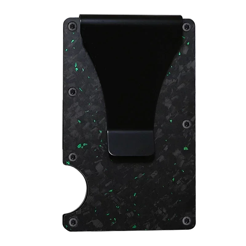 Porta biglietti da visita portatile ultra sottile Porta carte di lusso Porta carte in fibra di carbonio per uomo Donna Clip per carte di grande capacità