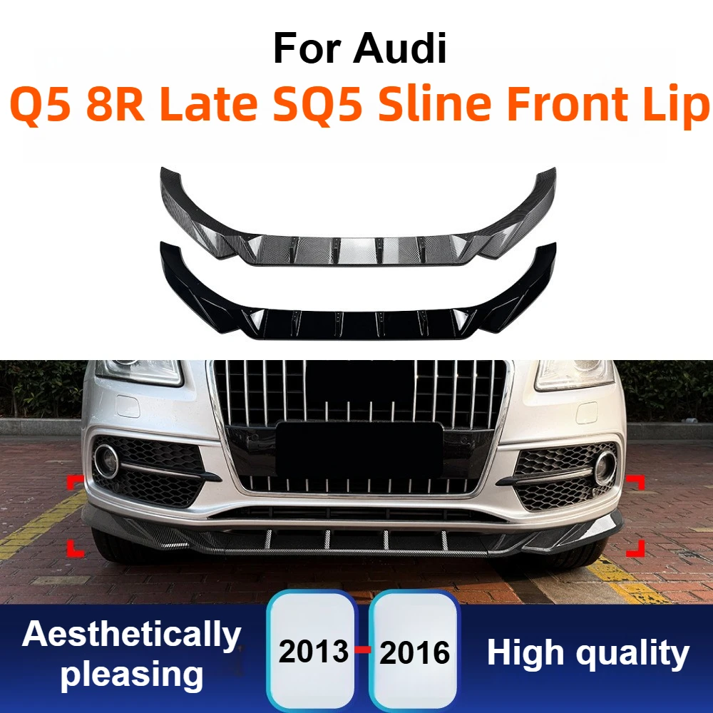 

For Audi Q5 8R SQ5 S-Line 2013-2016 Front Bumper Lip Spoiler Splitter, ABS Gloss Black Exterior Body Kit Direct Fit Replacement