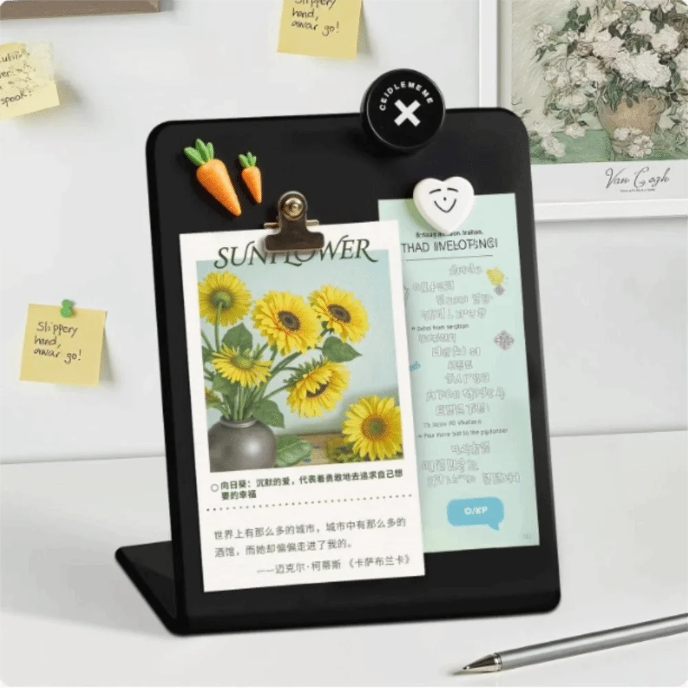 Vertical Design Magnetic Blackboard Metal Material DIY Design Desktop Message Board Decorative Easy To Clean