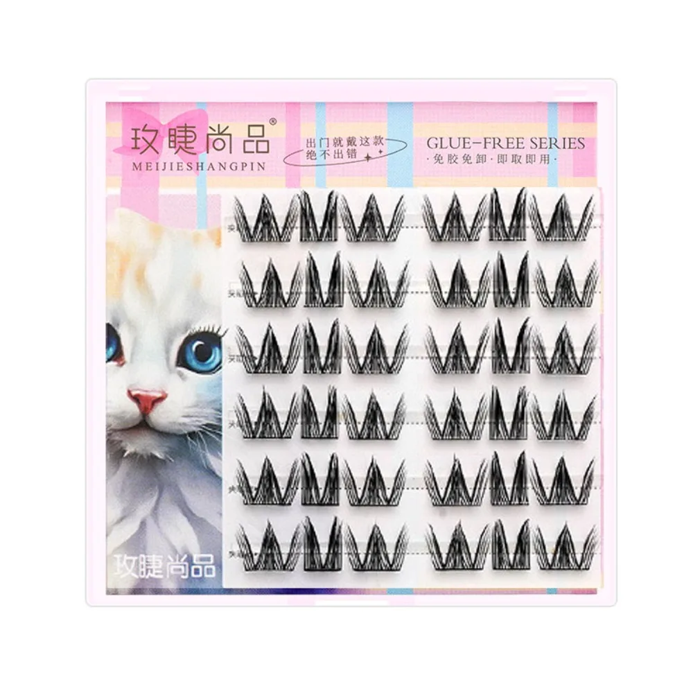 

Fashion 5D Glue-Free Fake Lashes Soft DIY Segmented Eyelashes Bundles Makeup Resuable Self-adhesive False Eyelashes Make Up