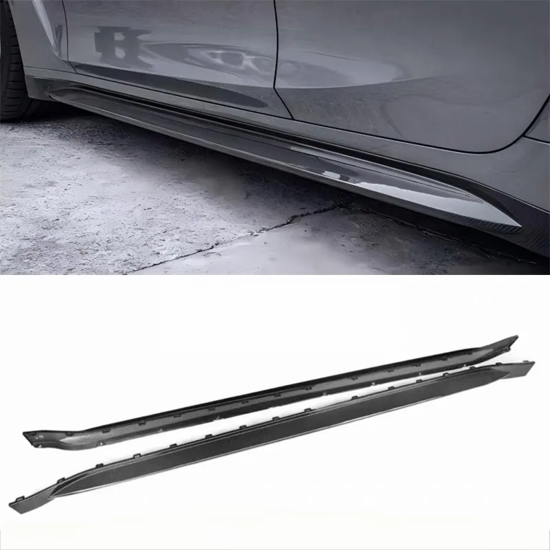 

For BMW M3 M4 G80 G82 ReaI Dry Carbon Fiber Side Skirts Extensions Lips Spoiler Car Accessories Body Kit