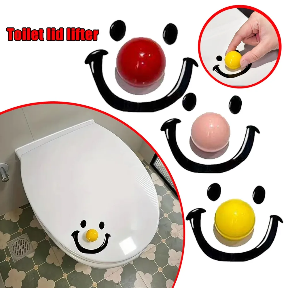 Universal Innovative Toilet Seat Lifter Anti Splash Smiling Design Plastic Handle Bathroom Decor Household Accessories Easy