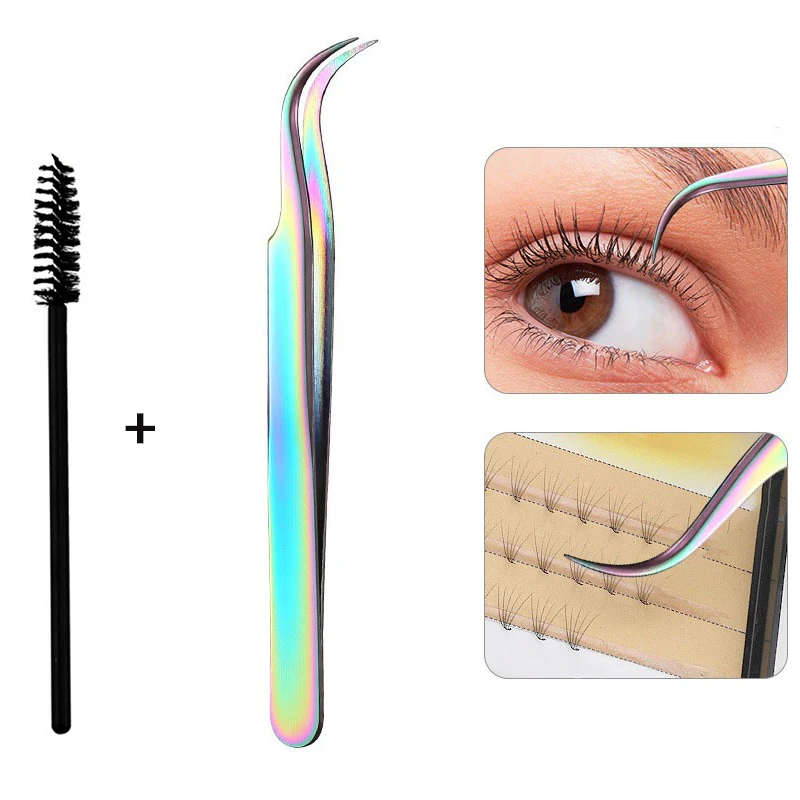 Edelstahl-Wimpernpinzette, Wimpernverlängerungs-Pinzette, Beauty-Wimpernpinzette, Falsche Wimpernzange, Beauty-Tool – Detail 13