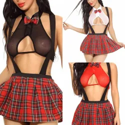 Uniforme Cosplay Sexy  Para Mulheres Roupa Interior Porno Lingerie Sexy Set Roupa De Dormir Erótica Traje Babydoll Vestido ﻿