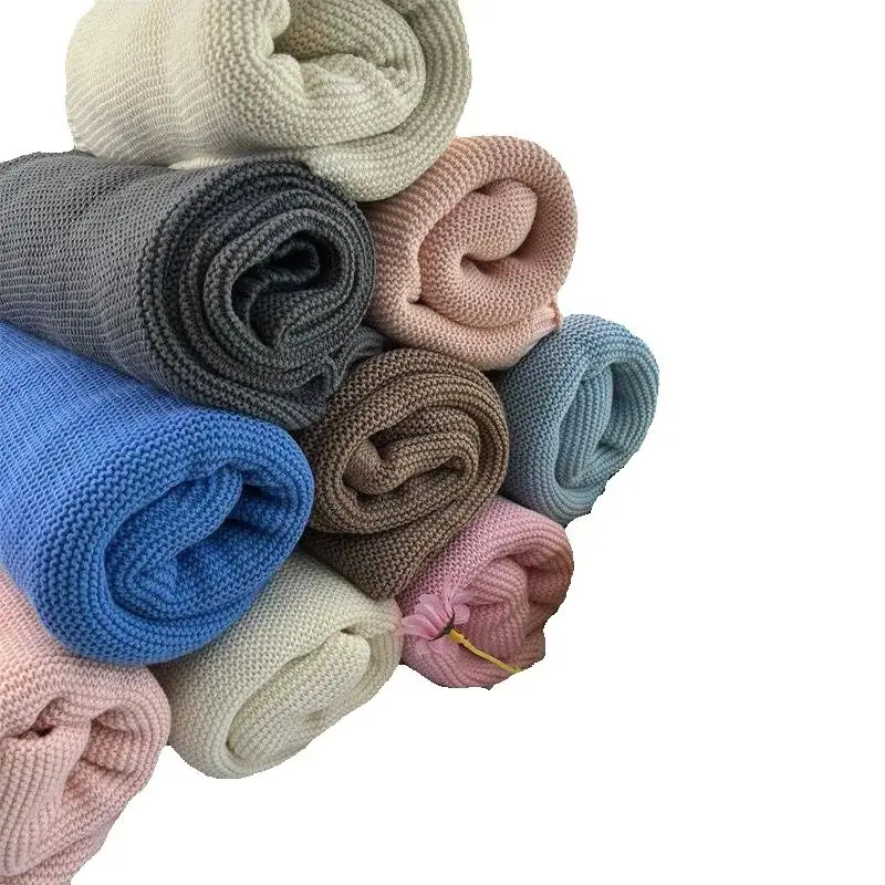 

Ready to shipping Baby blanket solid color knitted material toddler bedding Customized name Baby blanket