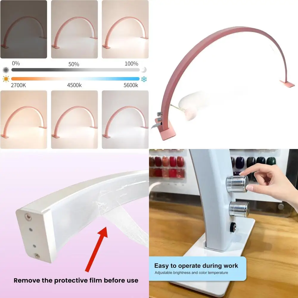 

29 50W Adjustable LED Light for Nail Art, Eyelash Extensions, Tattoos, Reading, and Handwork in Pink