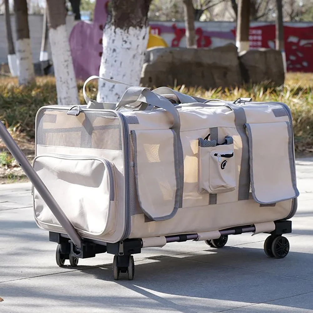 New 2024 Pet Trolley Box Cat Portability Hatchback Quarantine Dogs Large Capacity Breathable Handbag Pet Bags Cat Vehicle Travel