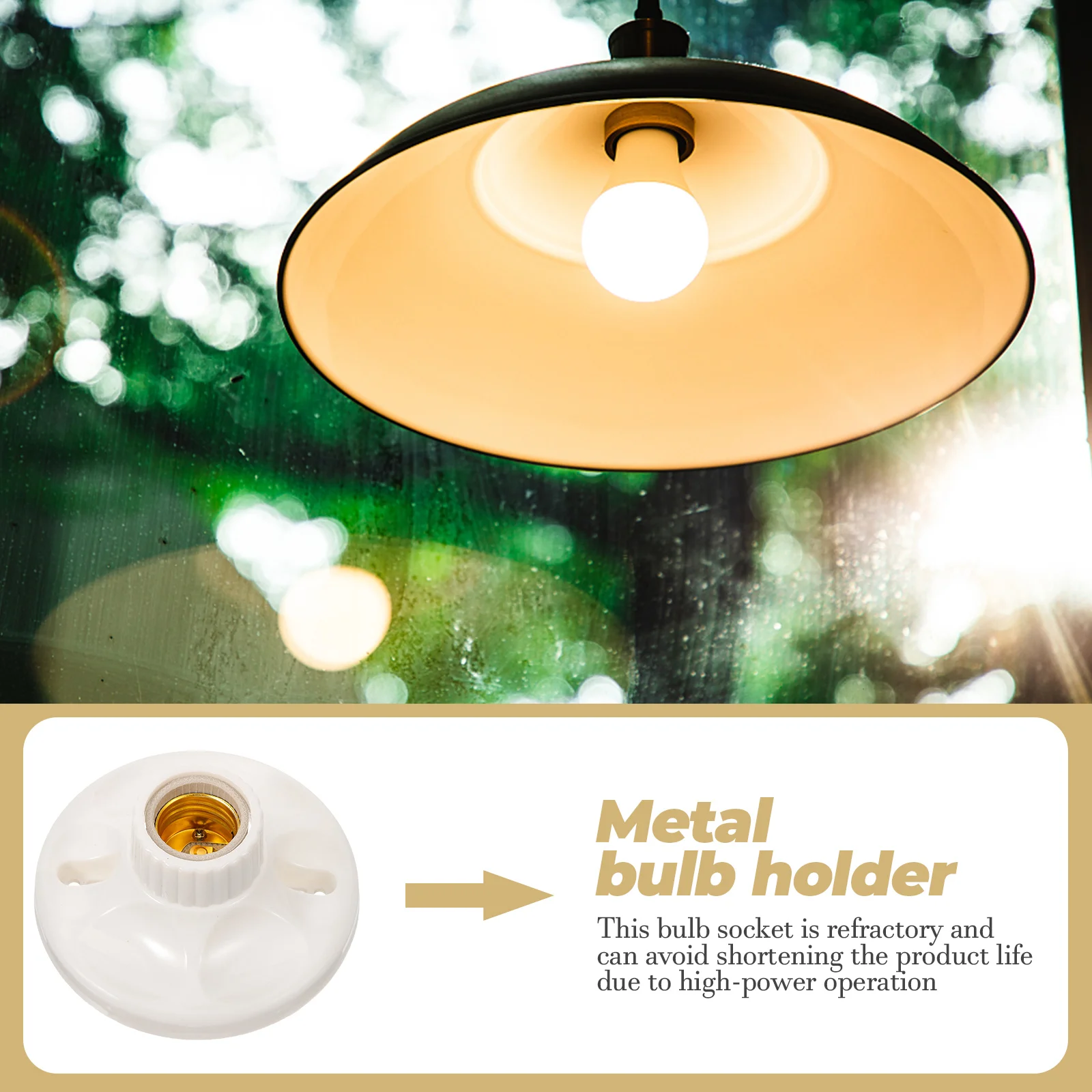 

6pcs E27 Lamp Holder Square Ceramic Base Pendant Screw Socket White Metal E27 Light Socket BulbBracket Replacement