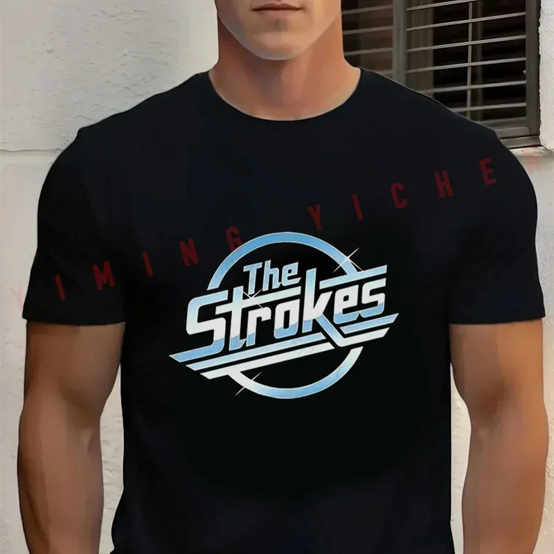 

The Strokes - Indie Rock Band Graphic Motorcycle T-shirt Cotton Casual Summer Short Sleeve Men Tees Top