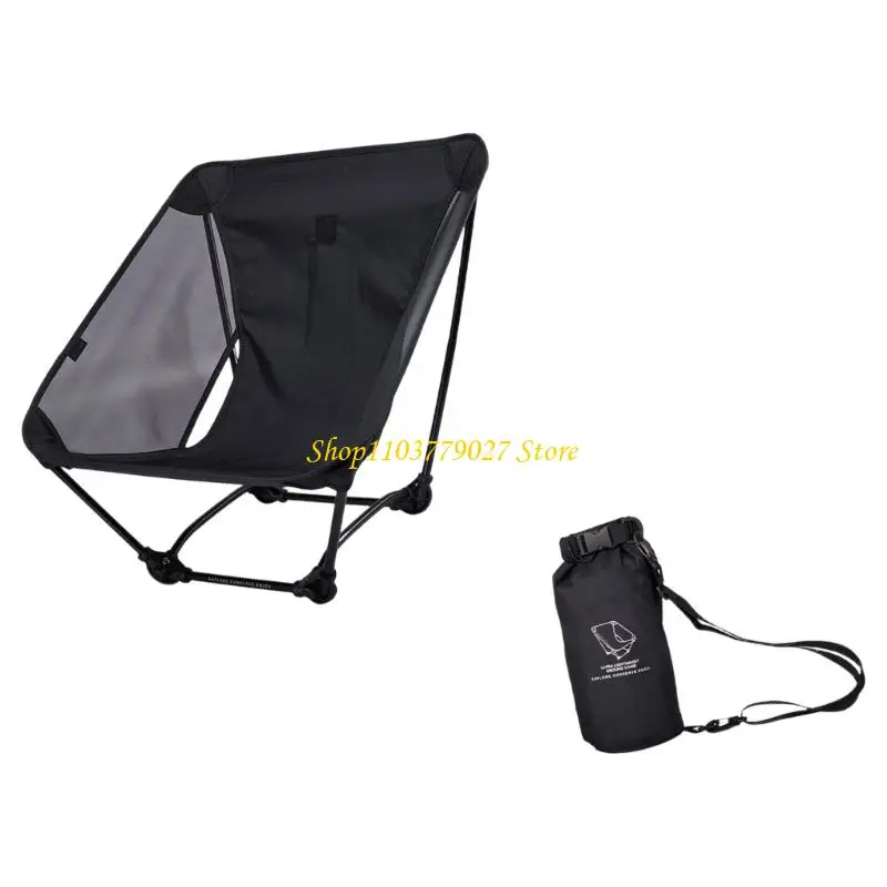 C4DF Folding Moon Chair With 4 Leg Stability Design Camping Chair Perfect For Backpacking Fishing Picnics
