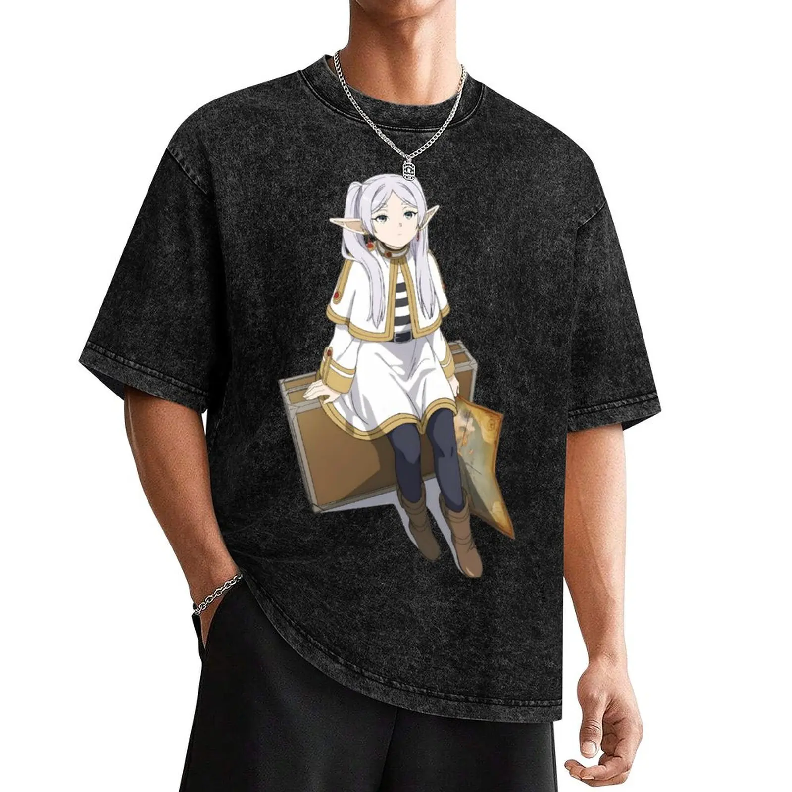 Frieren T-Shirt T-shirts oversize quick drying anime t shirts oversized t shirt men