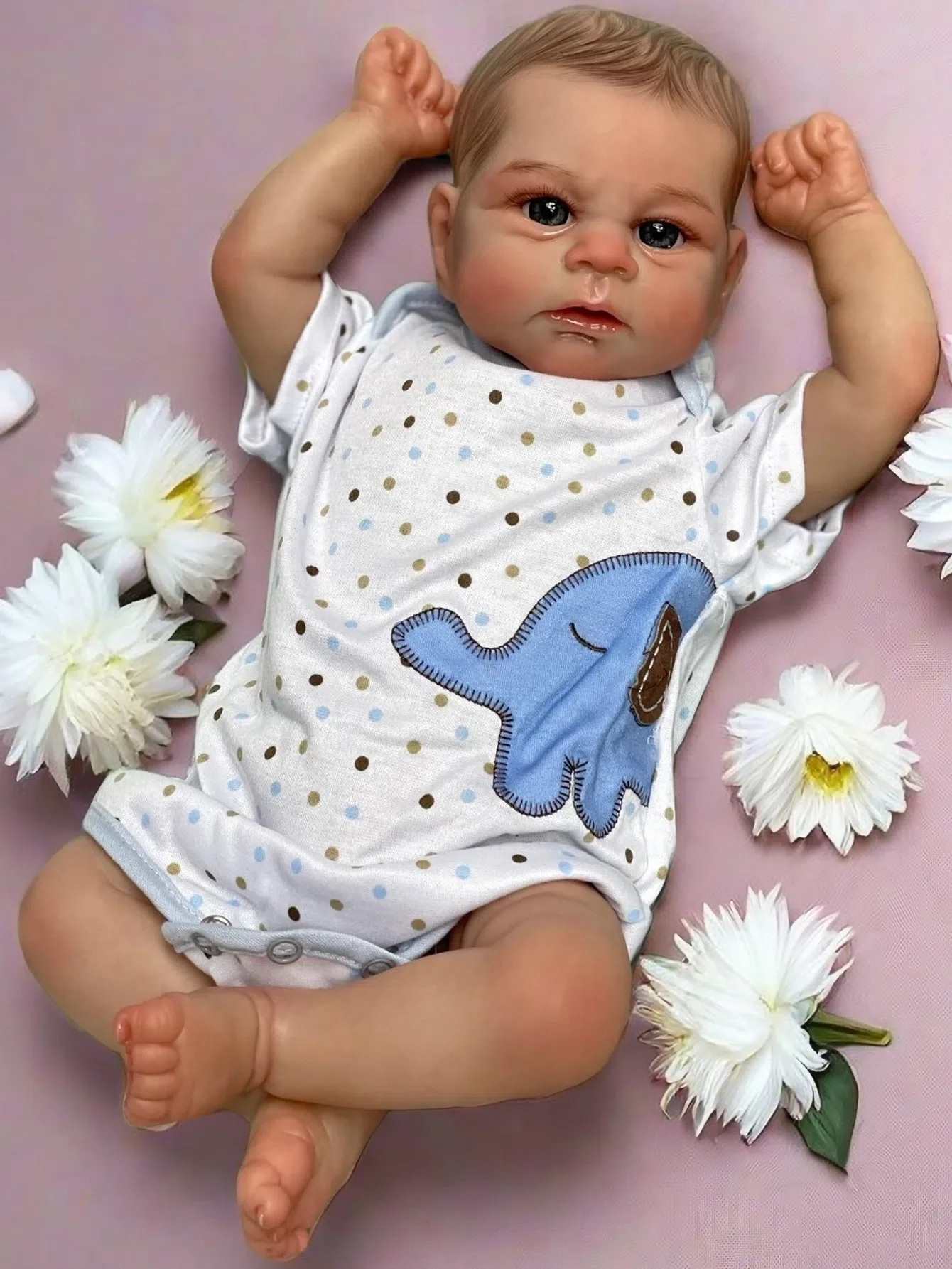 

18-дюймовая Реалистичная кукла-младенец Элайджа Дэвида ручной работы, кукла-младенец для детей, подарки на день рождения