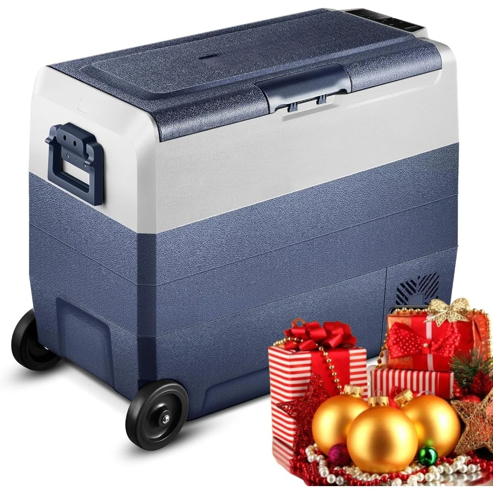 12 Volt Car Refrigerator,64 Quart Portable Fridge Cooler, -4℉-68℉ 60L Dual Cooler, 12/24V DC and 100-240V AC for Camping,Travel