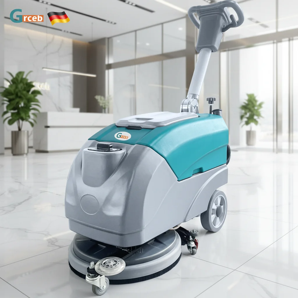 GS400 Walk-Behind Hand Push Battery Operated Floor Scrubber Dryer & Floor Sweeper
