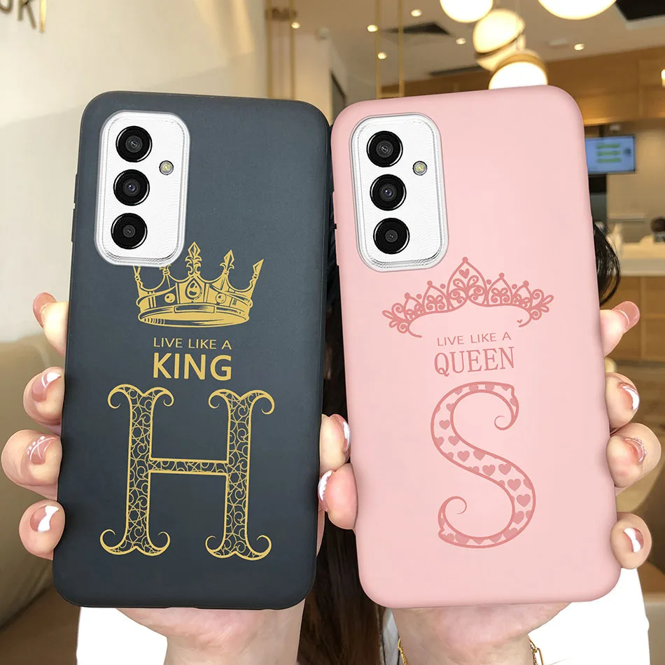 Phone Case For Samsung Galaxy M13 M13 India 4G Pretty Luxury Crown Letter Soft Silicon Back Cover Couple Advanced Sense Shell