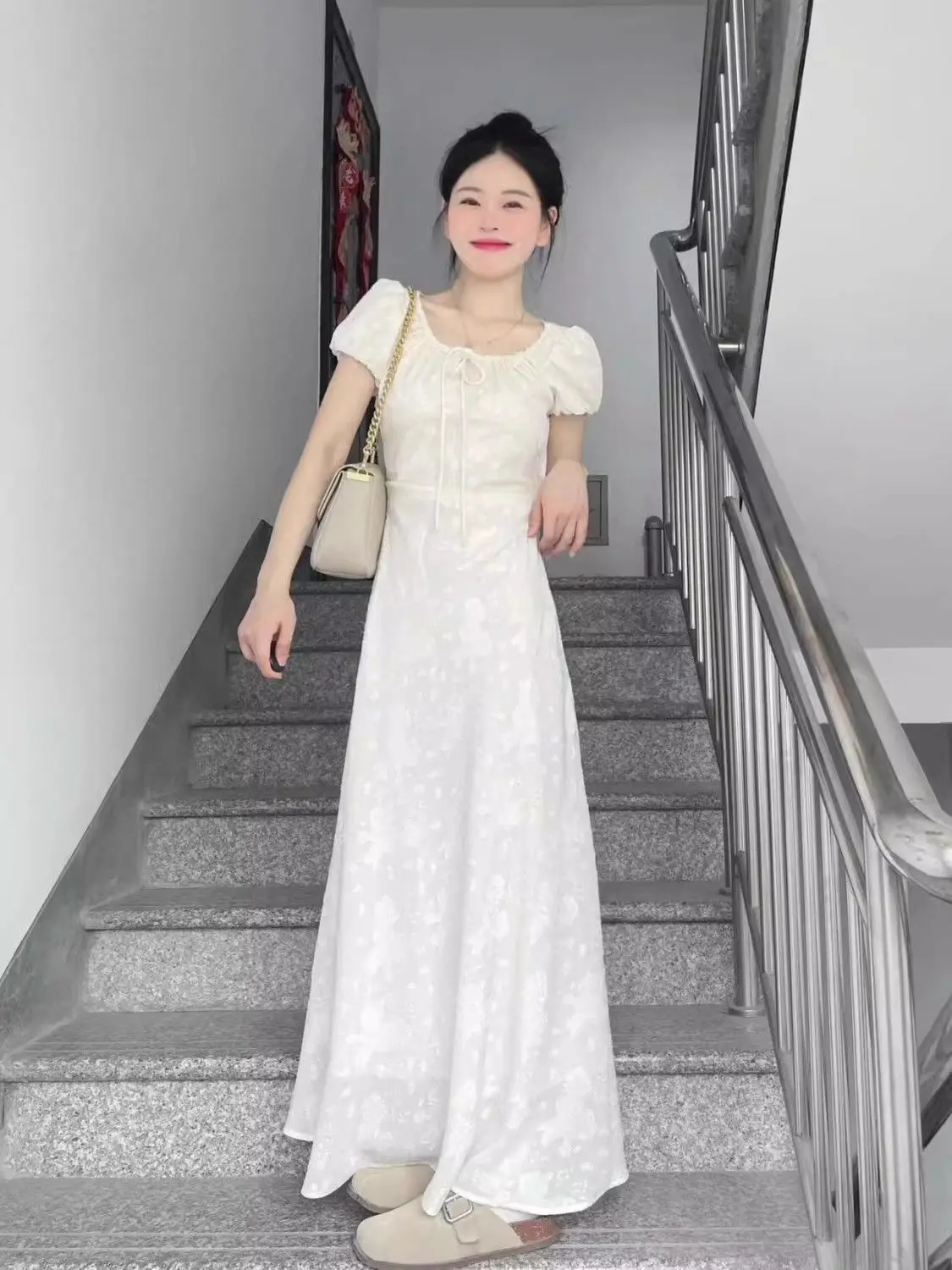 Vestidos de manga curta feminino de festa primavera boêmio crochê bloqueio vestido fofo em camadas mori menina férias cottagecore concurso