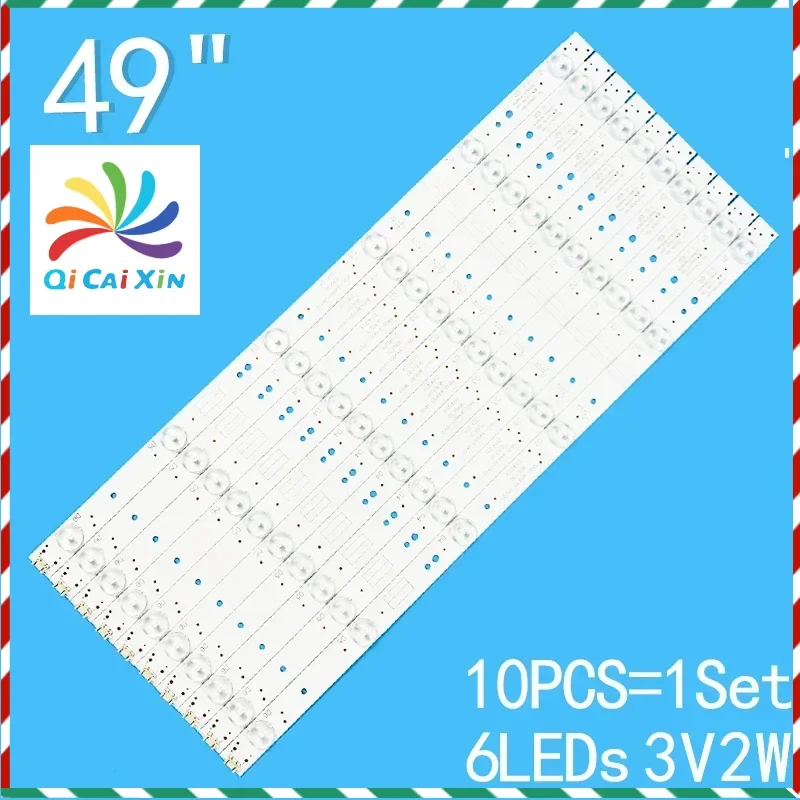 

10PCS=1SET 6LED for Skyworth 49-inch LCD TV 5800-W49001-2P00/1P00/0P00/DP00 49M6E 49E361S 49E366W 49E350E 49E360E 49E3500 49X5