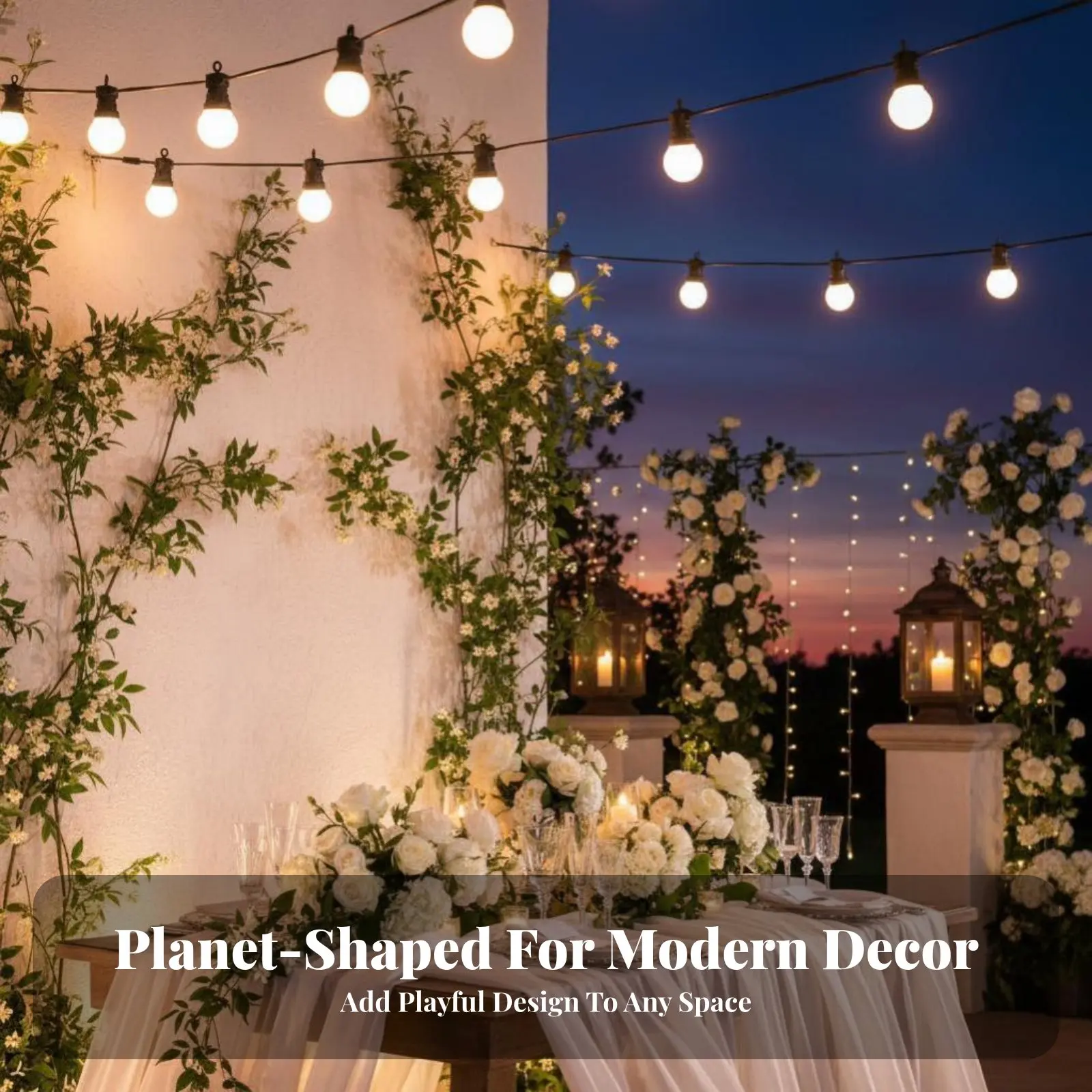 

Светодиодная солнечная лампа S50 для улицы, водонепроницаемая, в форме планеты, для создания атмосферы на кемпинге, Рождество, свадьбу