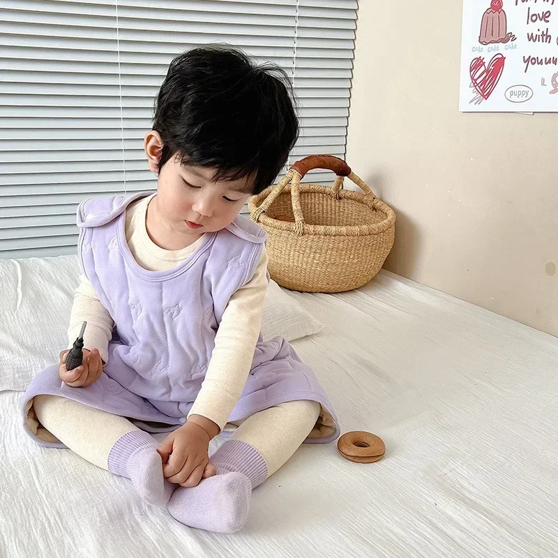 الخريف الشتاء الطفل جمبسوت من القطن الصوف الحرير الأطفال مكافحة ركلة لحاف بطانية رشاقته الدافئة الفتيان الفتيات الرضع داخلية ملابس خاصة