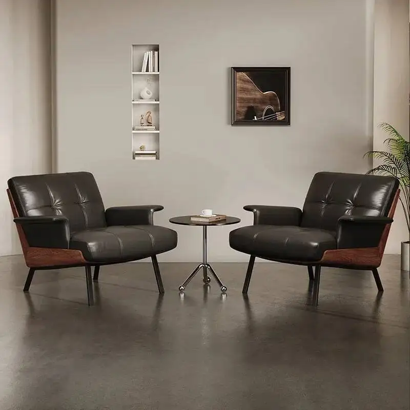 

Ergonomic Living Room Chair Elegant Designer Italian Luxury Minimalist Chair Modern Leather Elastic Fauteuil Salon Furniture