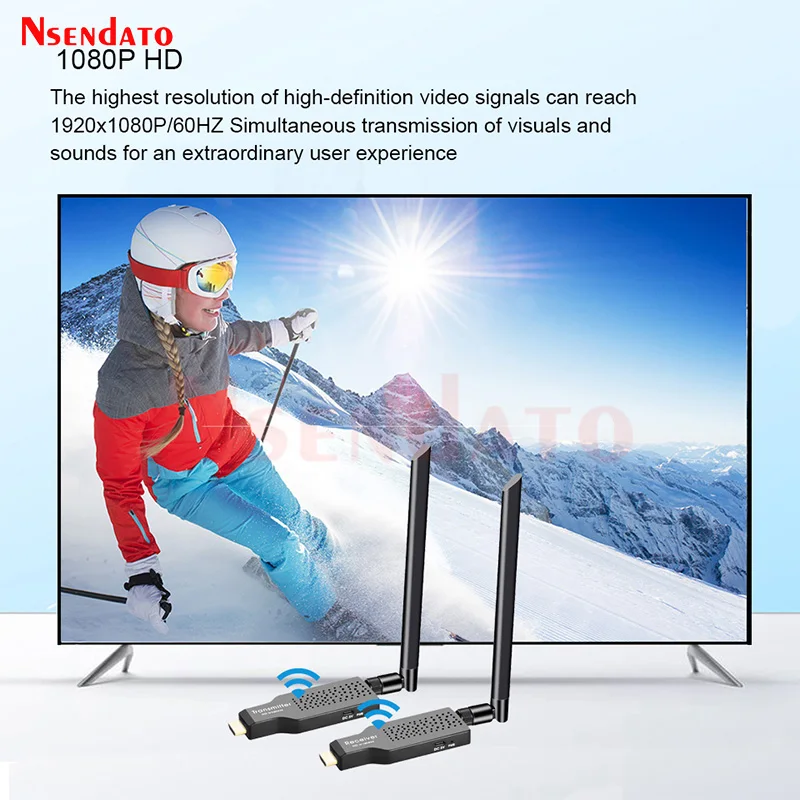1080P HDMI 무선 비디오 송신기 및 리시버, PS4 카메라 노트북 PC TV 모니터용 무선 HDMI 익스텐더, 50m