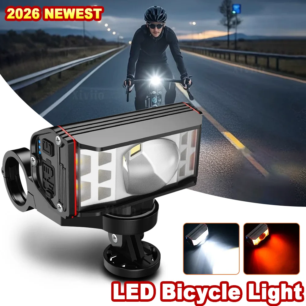 

2026 NEW Bicycle Light Ultra Bright Bike Front Headlight USB Rechargeable Quick Release Mount MTB Road Cycling Night Riding Lamp