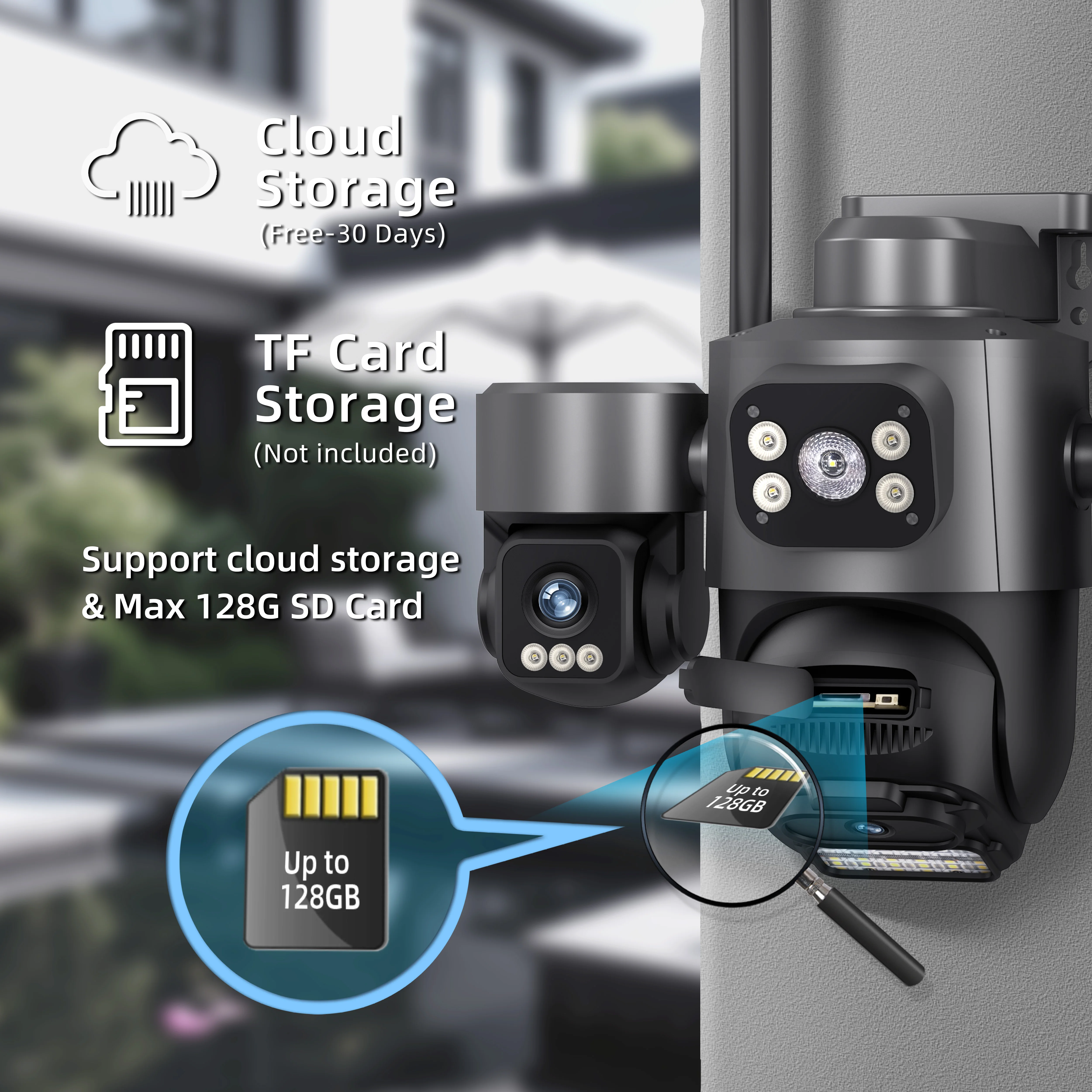 ICsee 6MP Three Screen WiFi Camera Onvif Security Cameras Outdoor Three Lens Auto Tracking Waterproof Mini Surveillance IP Cam