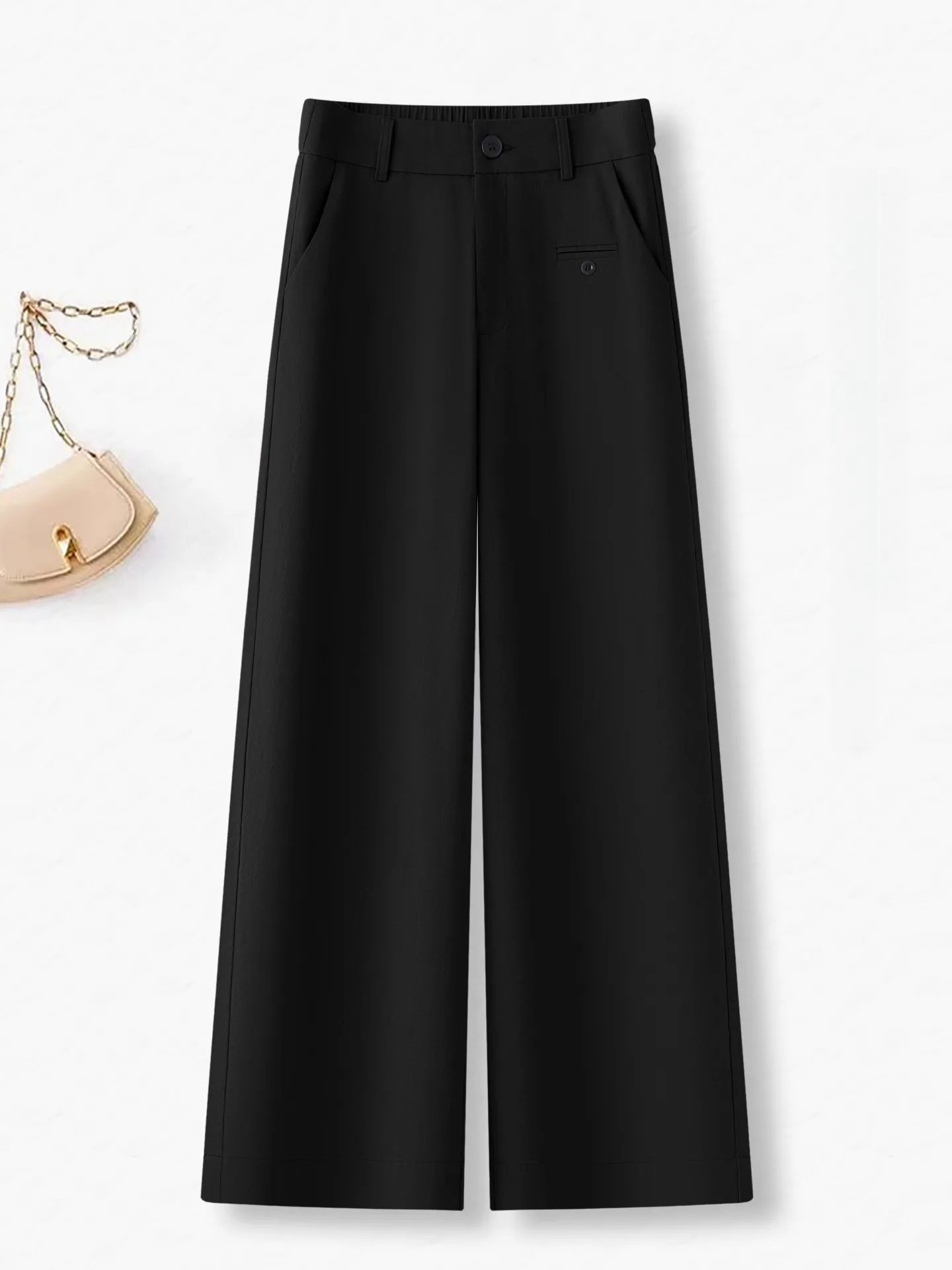 High Waist Straight Leg Pants Women's Summer Thin New Version Good Fit Slimming Casual Narrow Version Wide Leg Pants