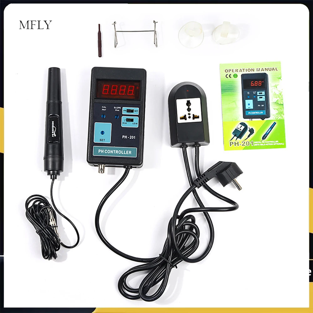 

Цифровой ЖК-дисплей, контроллер PH CO2, измеритель для аквариума, диапазон 0,00 ~ 14,00 фунтов + переключаемая розетка, переменный ток 100-240 В