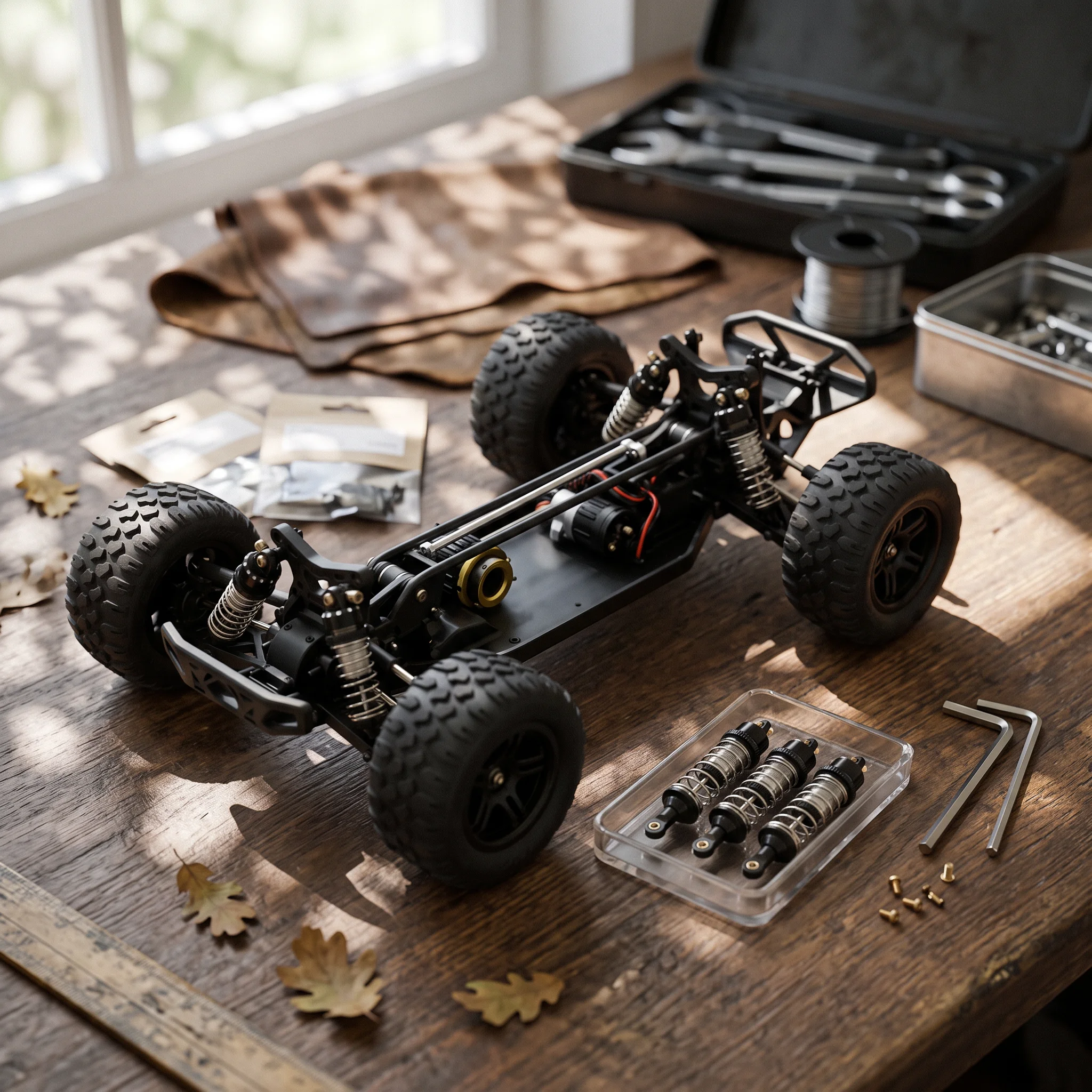 4 Pieces Shock Absorber Oil-Pressure Shock Absorber with Coil Spring Damper Anodized Hardware Improved Control for Hobbyists