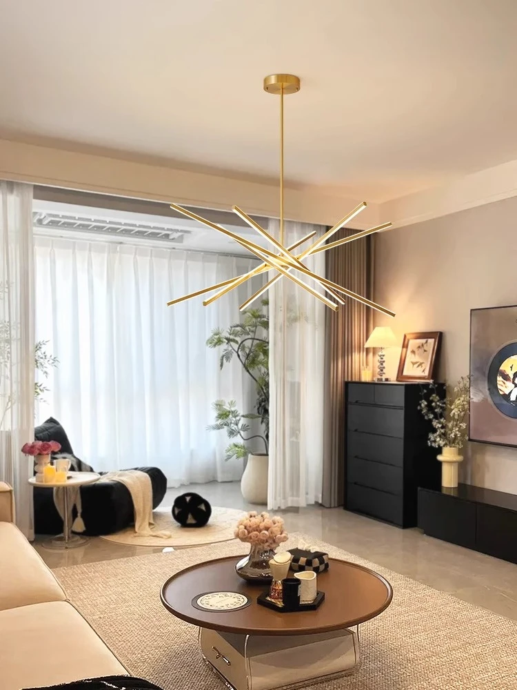 

All copper modern minimalist living room pendant light luxury master bedroom dining room pendant light