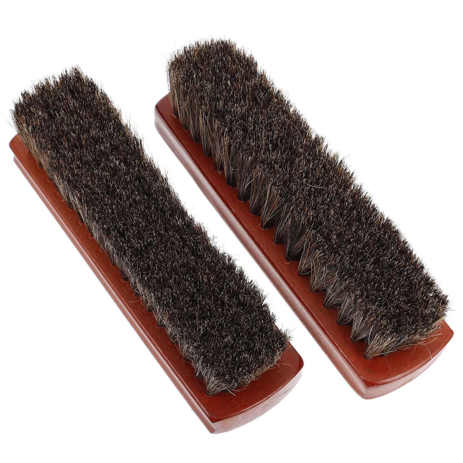 

2pcs Shoe Polishing Kit Horsehair Boot Brush Cleaning Tool for Shoes Car Seat Sofa High Gloss Long Handle